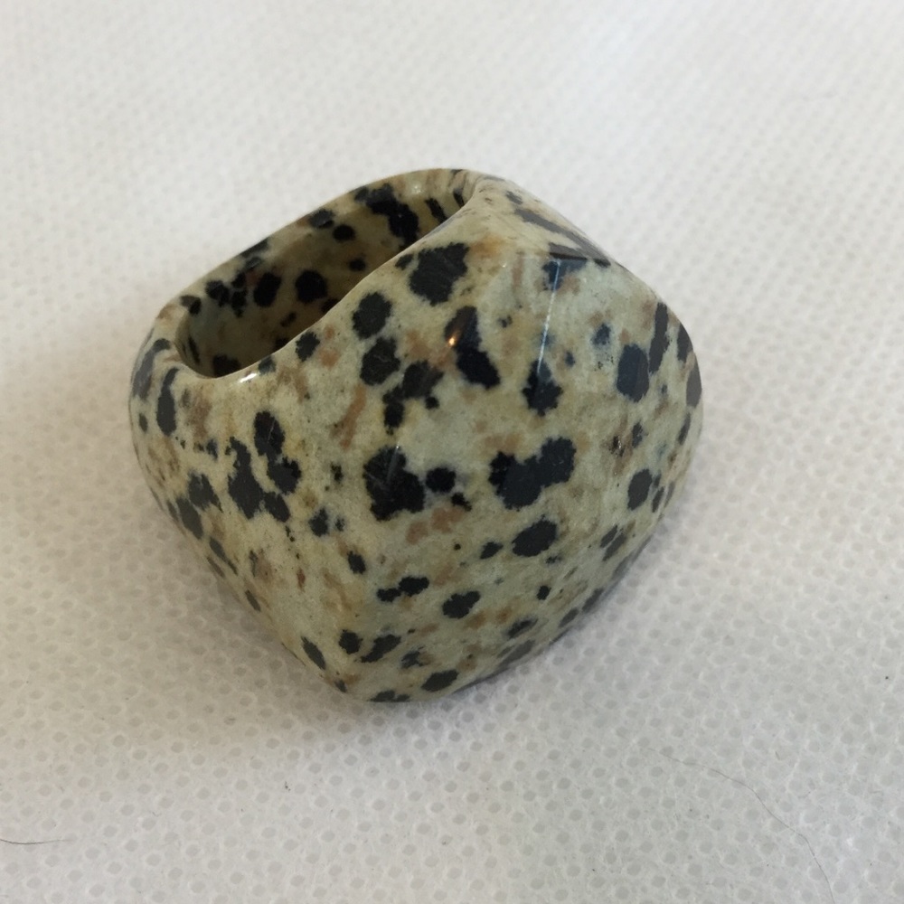 Stone Ring Chunky Brown/Black Leopard Look